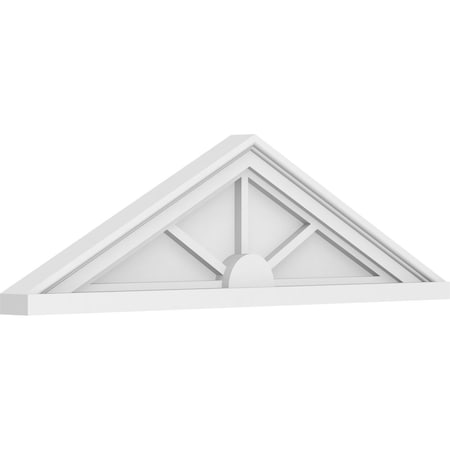 Peaked Cap 3 Spoke Architectural Grade PVC Pediment, 32W X 9H X 2P (Pitch 6/12)